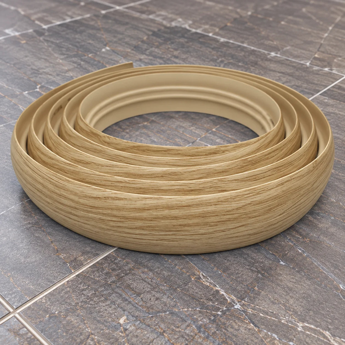 40mm Flex Line Pvc Flexible Flooring Transition Profile Door Threshold In Reverside Oak Color