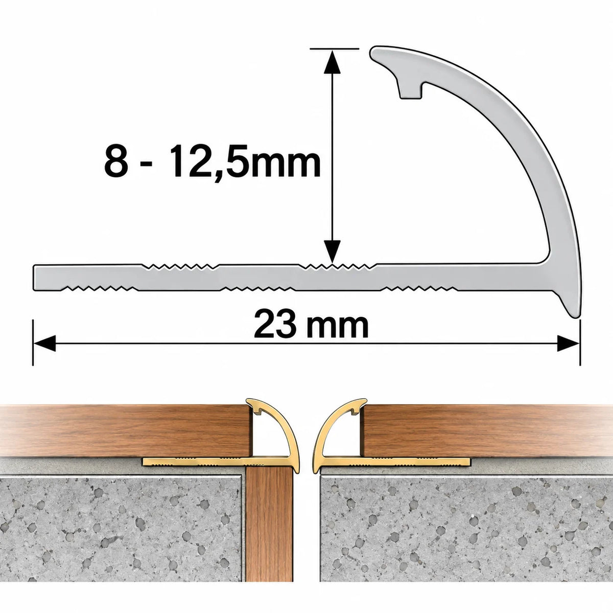 Durable Round Edge PVC Quadrant Tile Trim for wall and floor tile edges.