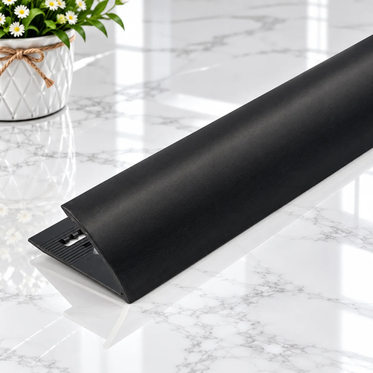 8mm PVC Round Edge Tile Trim for protecting and finishing tiled corners.