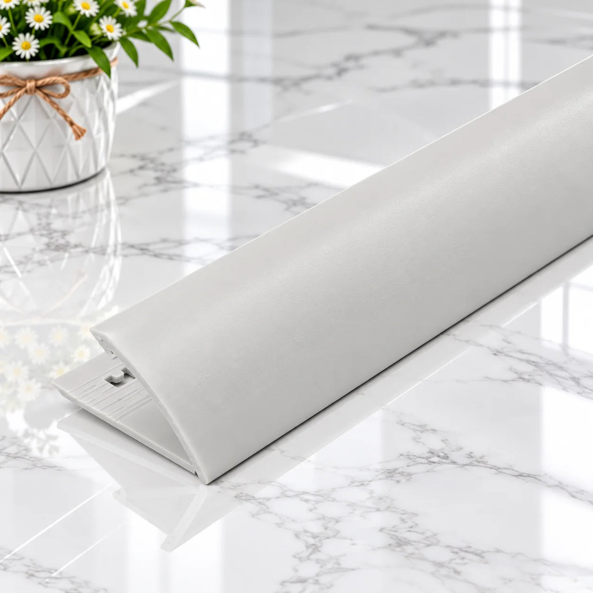 Lightweight PVC Quadrant Tile Trim for clean and professional tile installations.