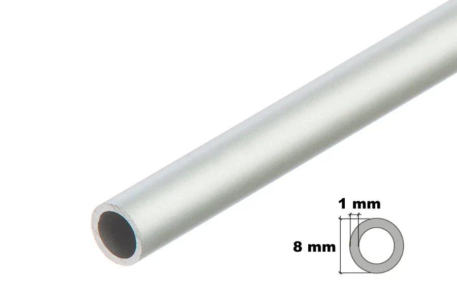 Round Tube Pipe Natural Aluminium 1 M / 39.37" Length - Image4