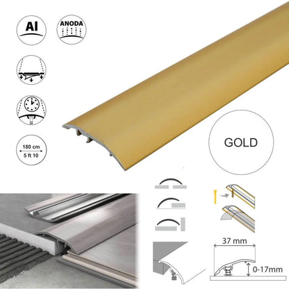 Aluminium Floor Edging Strip Door Threshold Adjustable for Smooth Floor Transitions S16