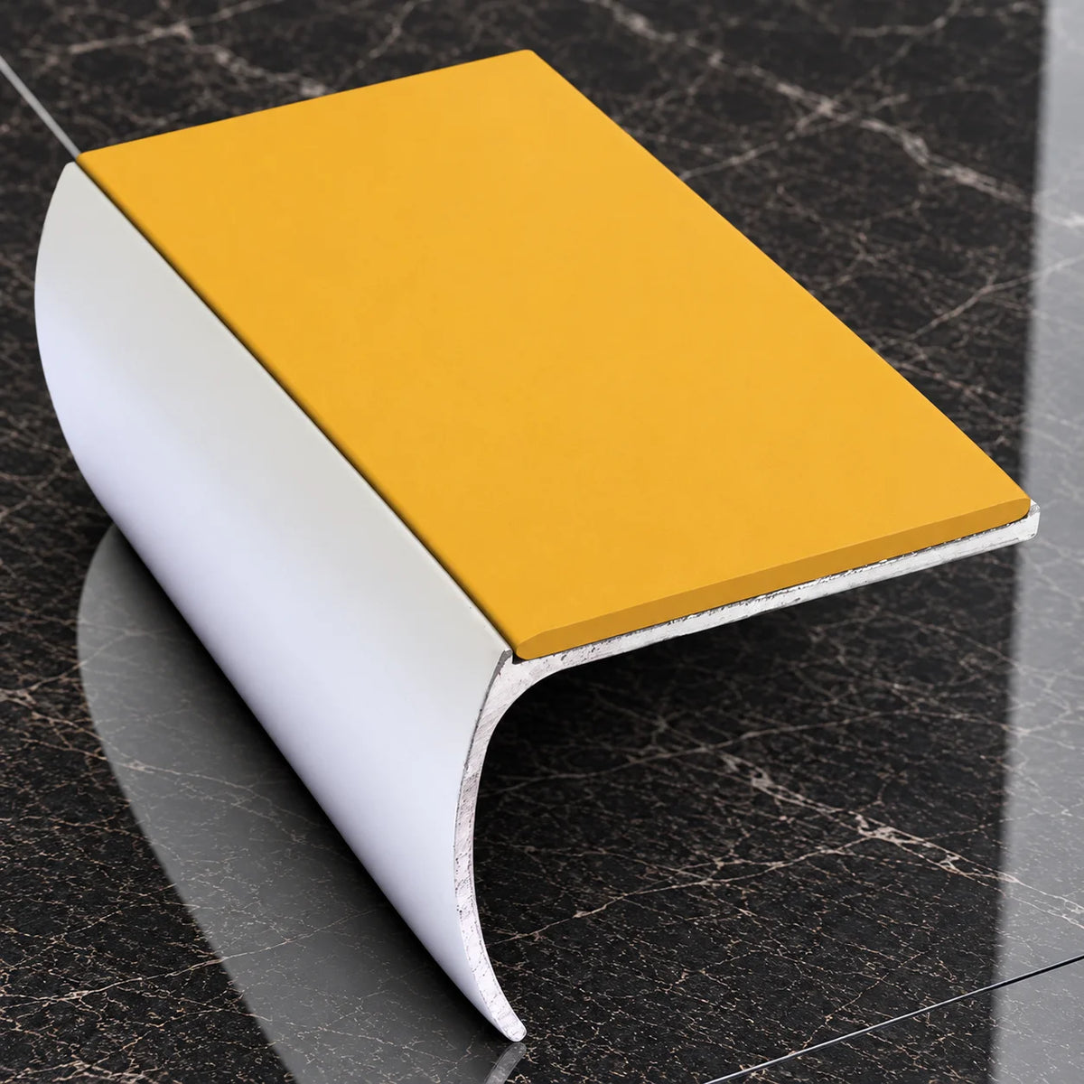 NSL03 57x40mm Aluminium Bullnose Non-Slip Stair Nosing In Saffron Color