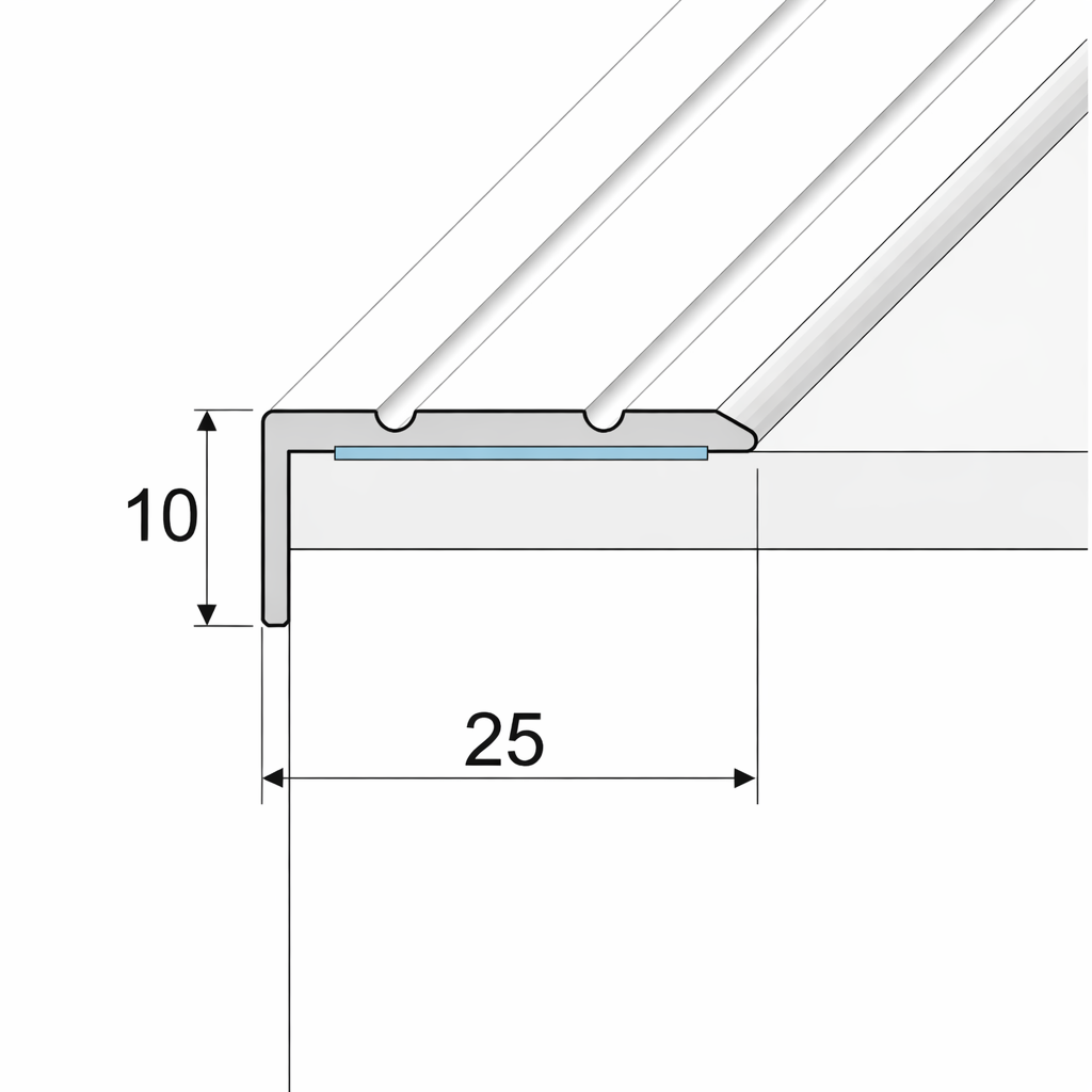 A31 stair nosing trim installed on residential staircase to prevent edge wear and slipping