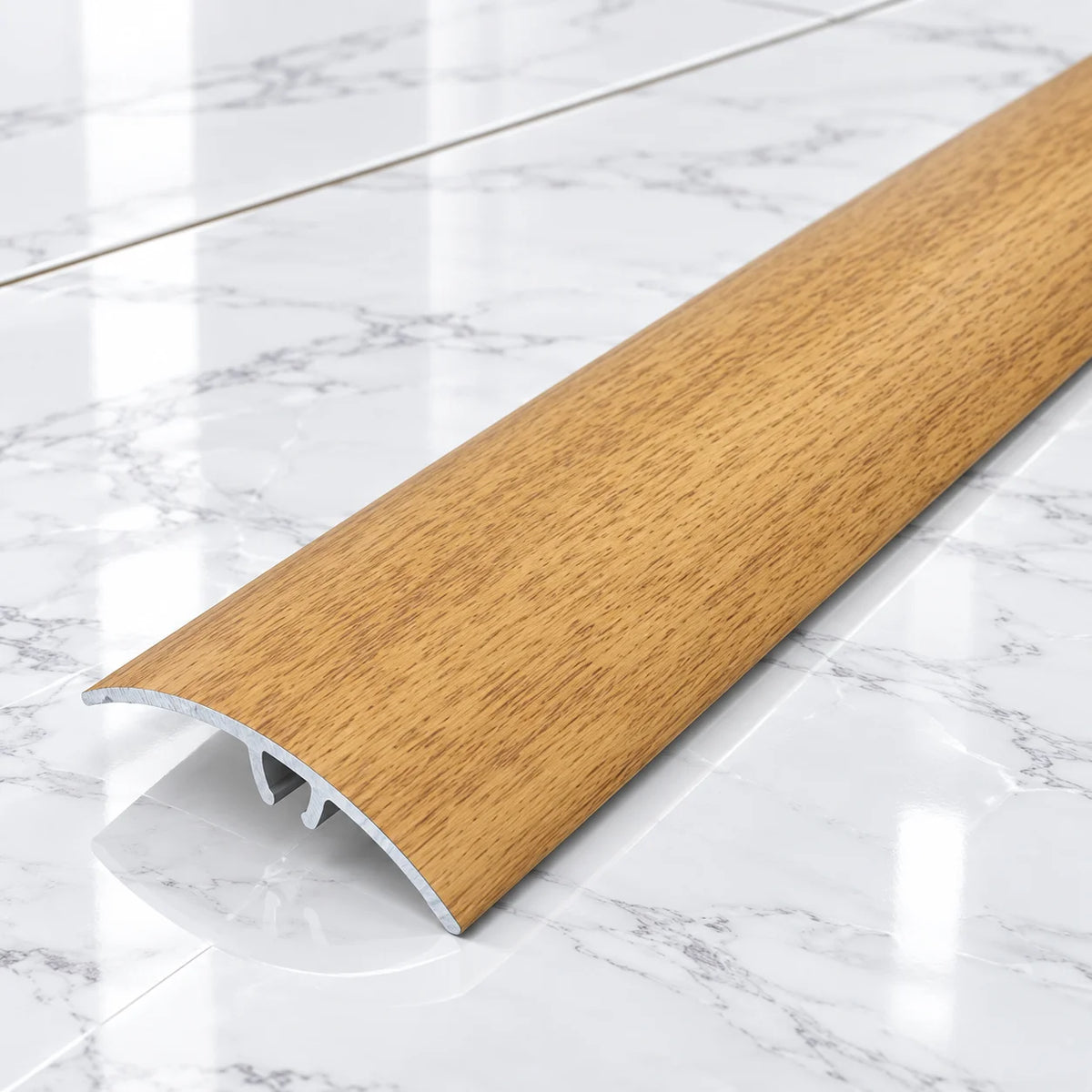50mm Wood Effect Aluminium Adjustable Threshold Strip In Sandy Oak Color