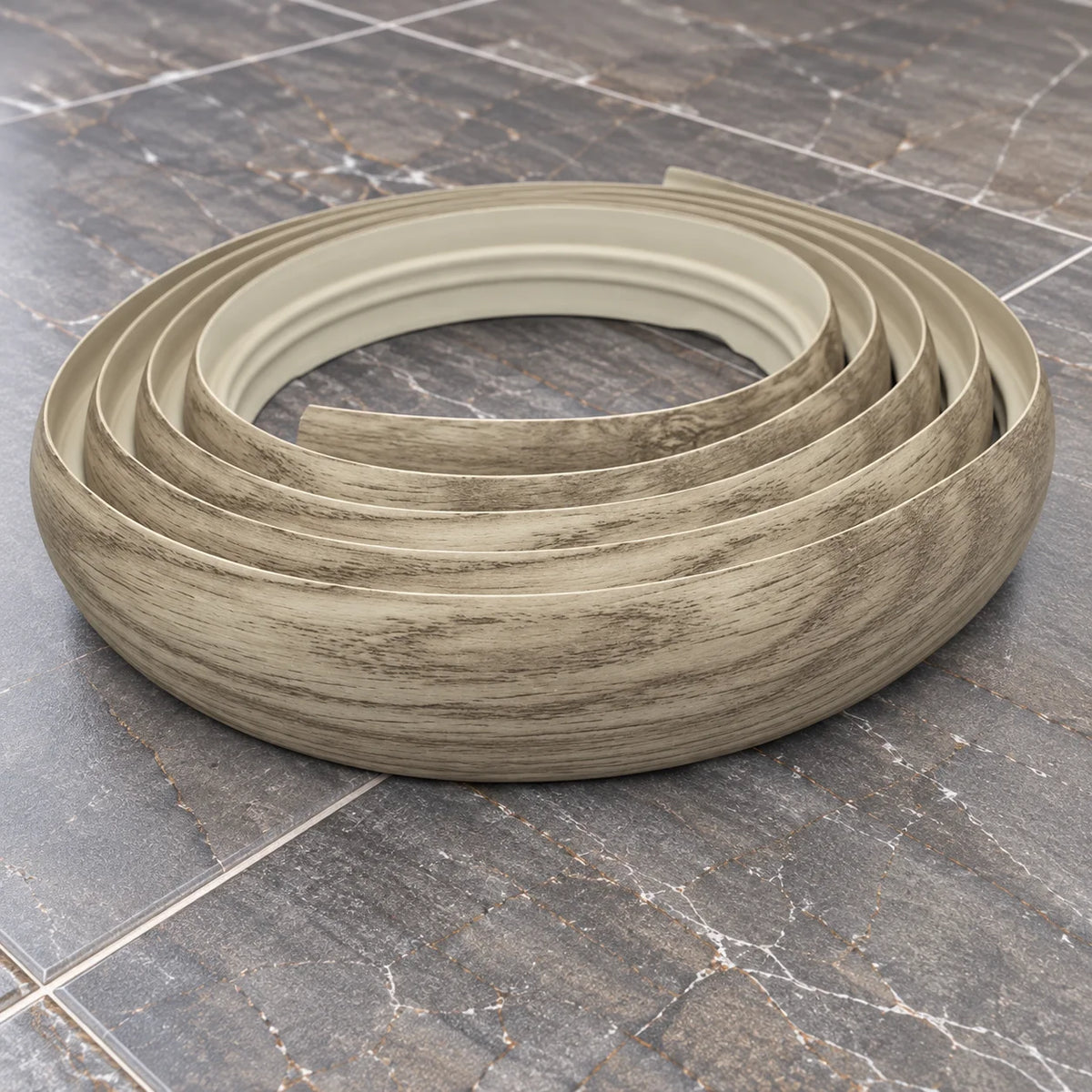 40mm Flex Line Pvc Flexible Flooring Transition Profile Door Threshold In Sardyina Oak Color