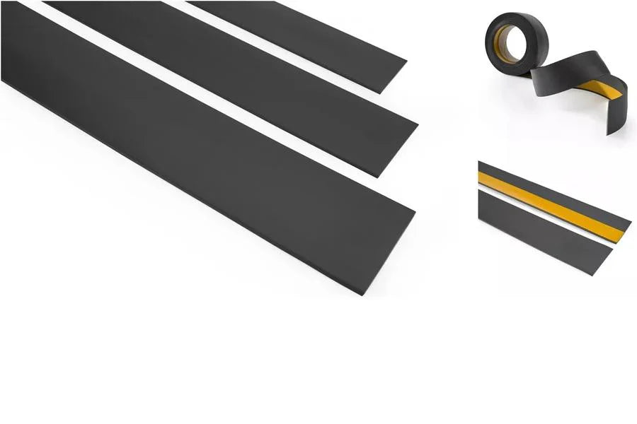 Self-Adhesive PVC Plastic Roll Dark Grey Anthracite Cover Strip Flat Bar