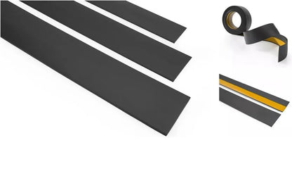 Self-Adhesive PVC Plastic Roll Black White Anthracite Cover Strip Flat Bar