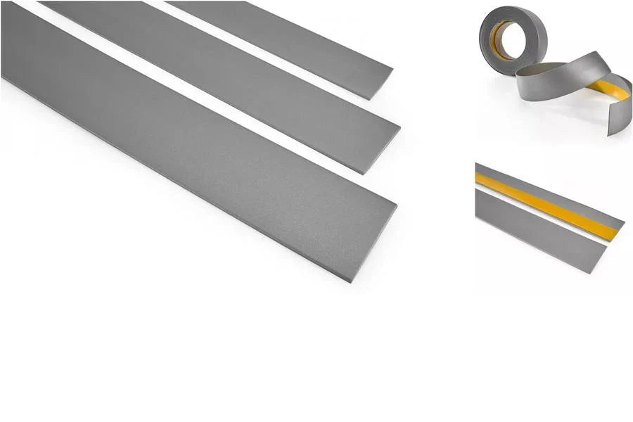 Self-Adhesive PVC Plastic Roll Silver Anthracite Cover Strip Flat Bar