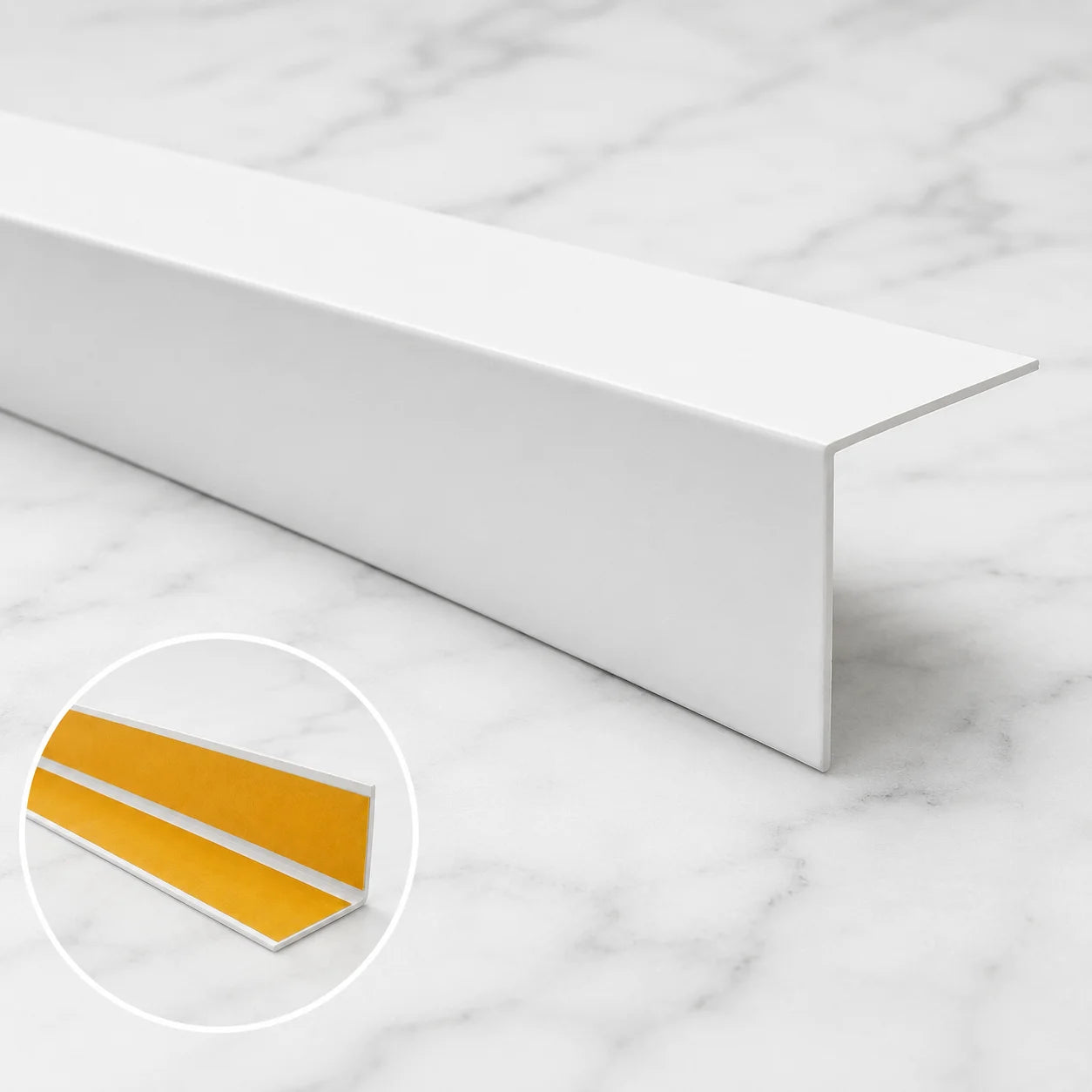 Self Adhesive PVC 90° Corner Angle Trim Wall Edge Guard White Product