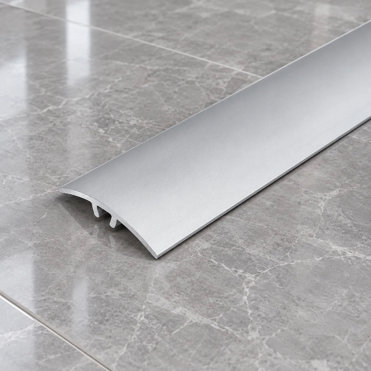 40mm Aluminium Concealed-Fix Floor Transition Strip In Silver Color