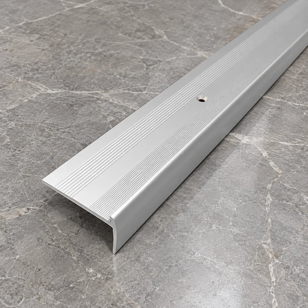 44x20.5mm Aluminium LVT Stair Nosing for 5mm Flooring In Silver Color