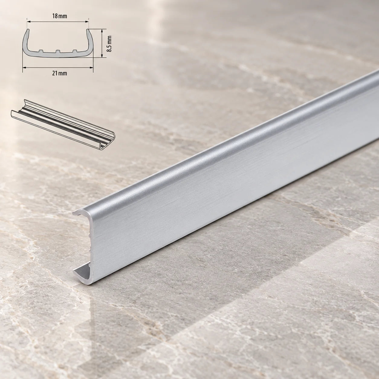 PVC Melamine Furniture Board Panel Cover U Trim Edging Strip In Silver Color