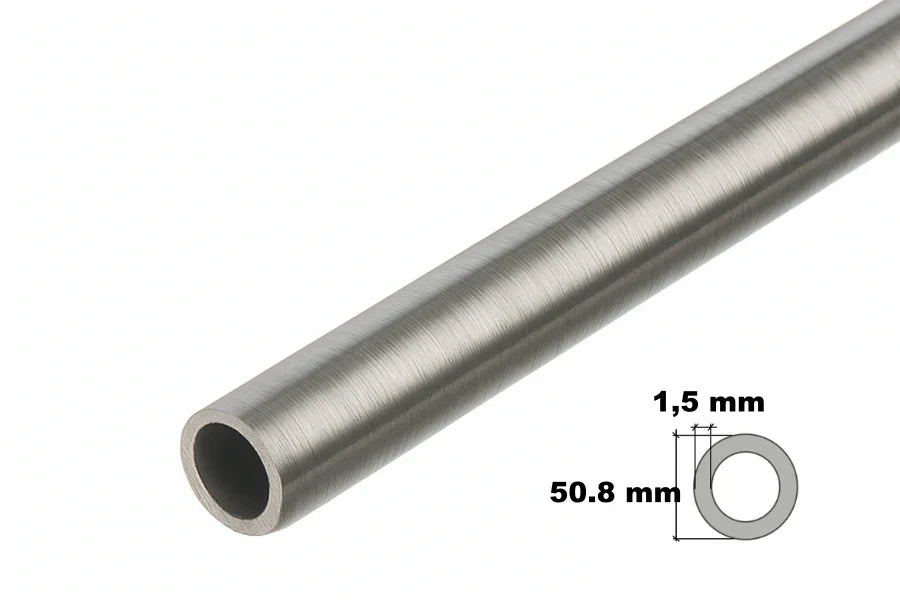 Stainless Steel Round Tube Pipe 304 Grade  – 1.5mm x 50.8mm / 39.37" Length
