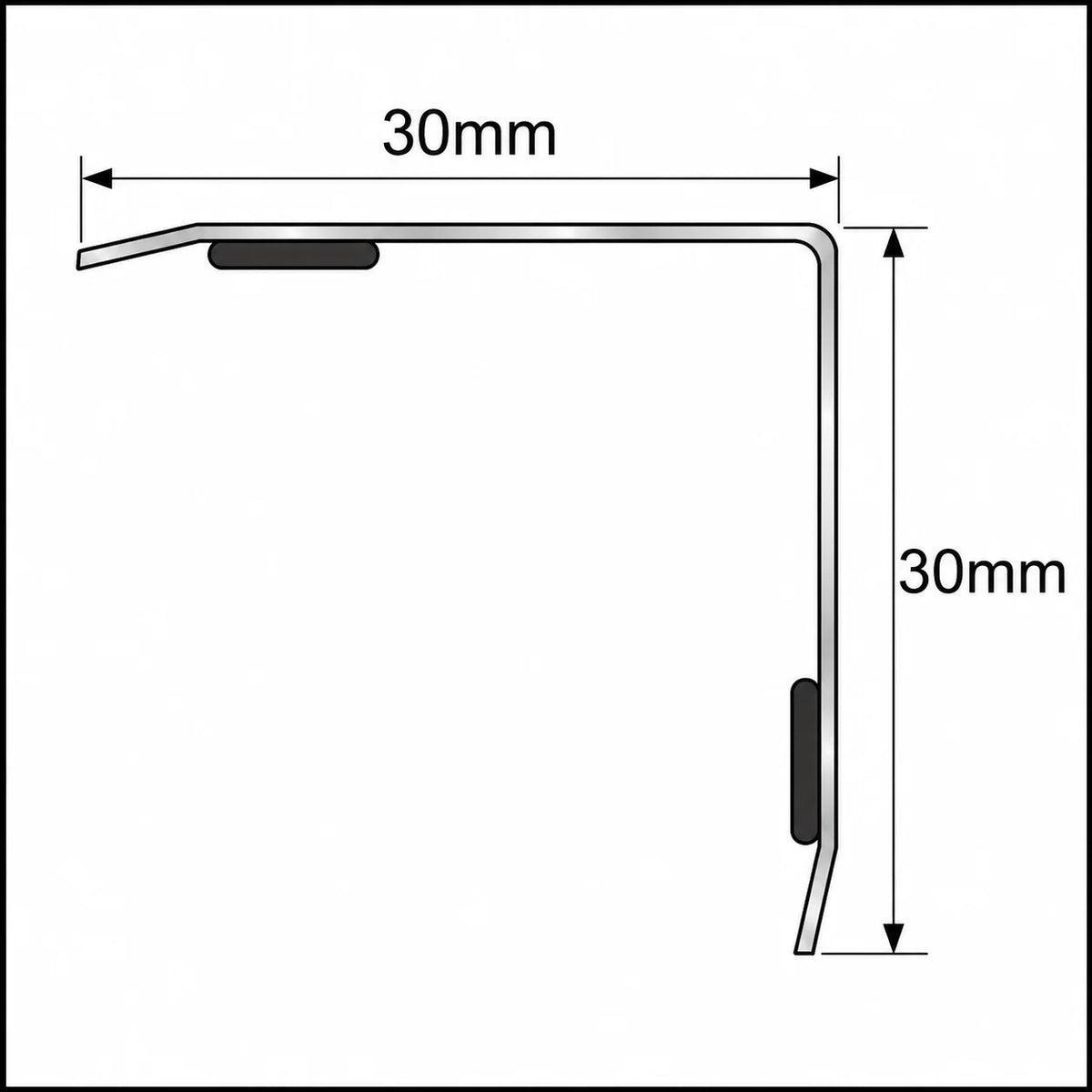 30x30mm Stainless Steel Corner Protector – 2.5m Diagram