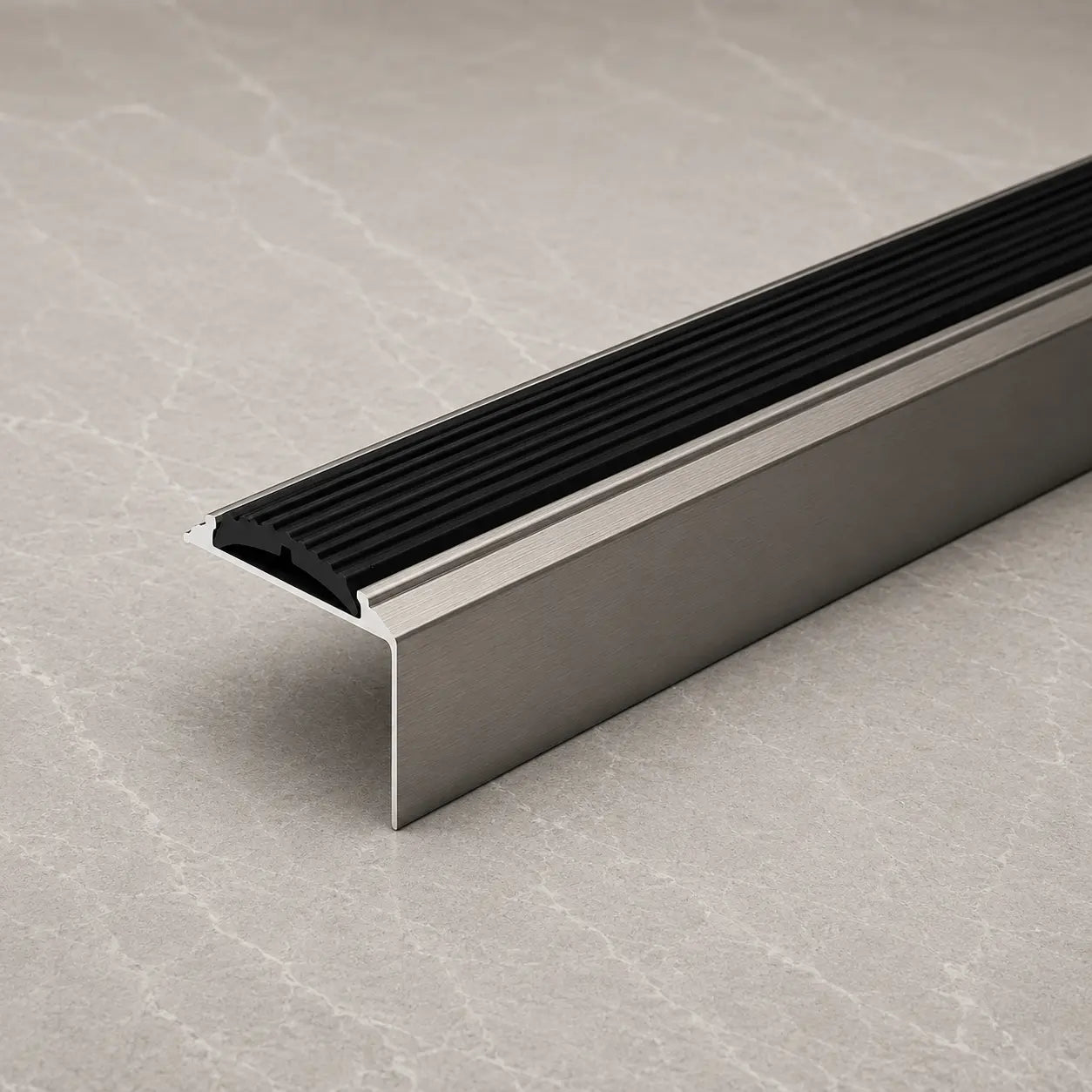 Stair Nosing with Rubber Insert 46m_Titanium Product