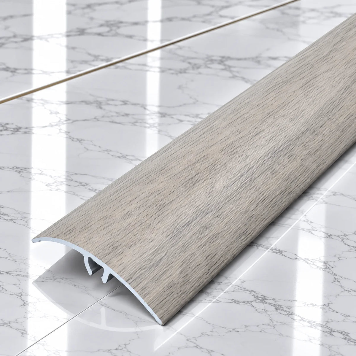 50mm Wood Effect Aluminium Adjustable Threshold Strip In Tabacco Oak Color