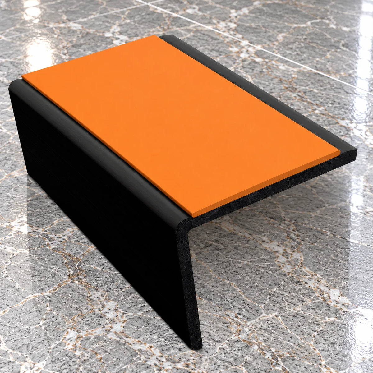 NSP 56x32.5mm Slimline PVC Non-Slip Stair Nosing In Tangerine Color