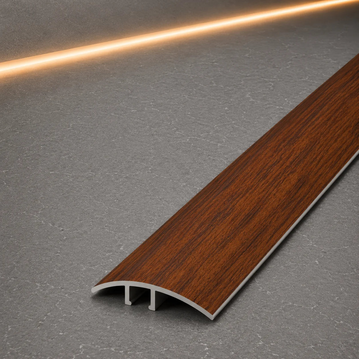 E64 40mm Pvc Wood Effect Door Threshold Strip in Togo Mahogany Color