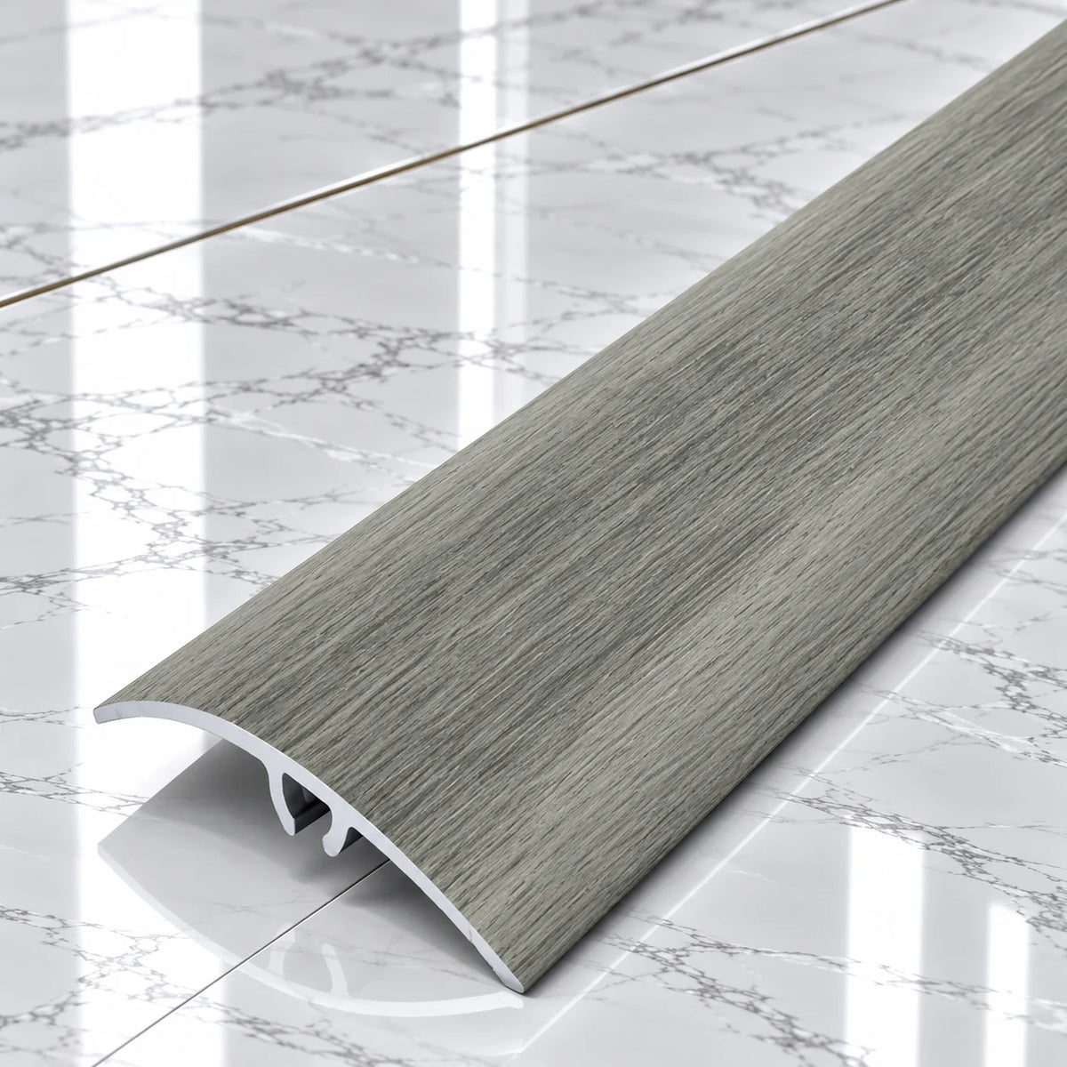 50mm Wood Effect Aluminium Adjustable Threshold Strip In Topaz Oak Color