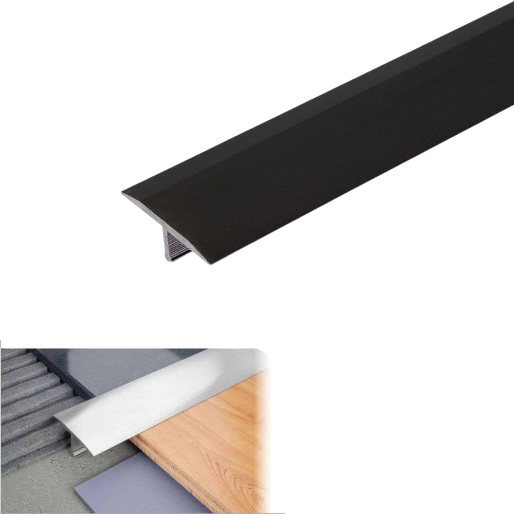 A54 13mm Anodised Aluminium Threshold Trim T Bar Transition Strip For Tiles
