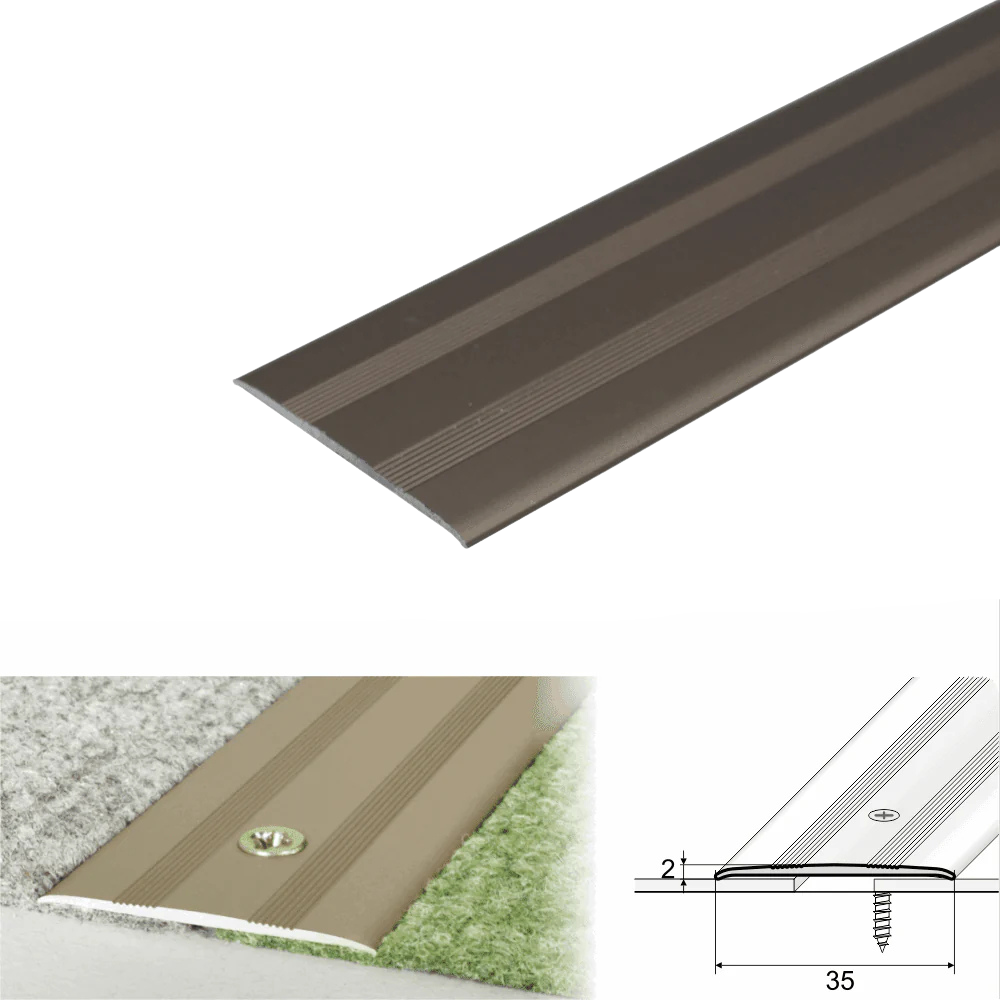 A08 35mm Anodised Aluminium Flat Door Threshold Profile