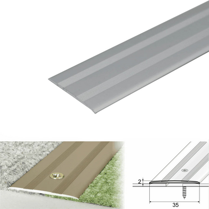 A08 35mm Anodised Aluminium Flat Door Threshold Profile