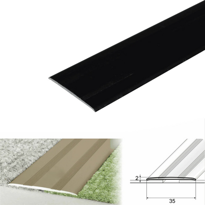 A08 35mm Anodised Aluminium Flat Self Adhesive Door Threshold Strip