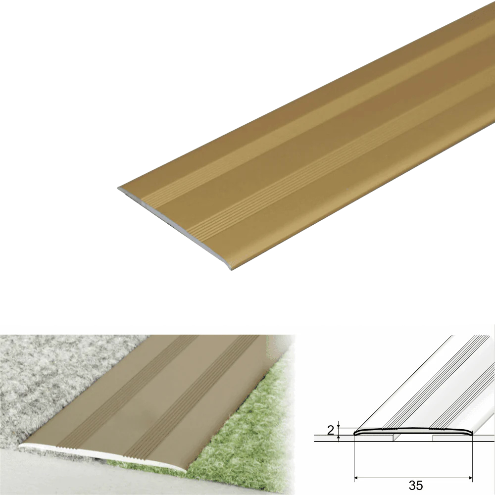 A08 35mm Anodised Aluminium Flat Self Adhesive Door Threshold Strip
