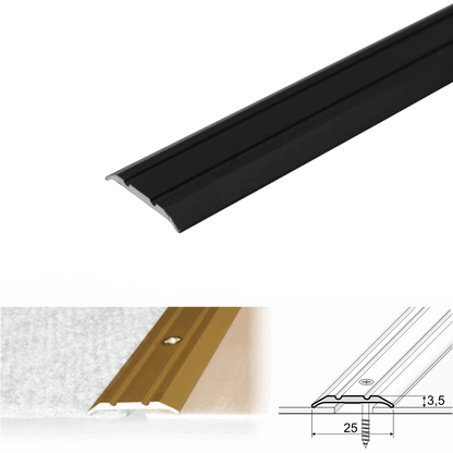 A12 25mm Anodised Aluminium Flat Door Threshold Strip