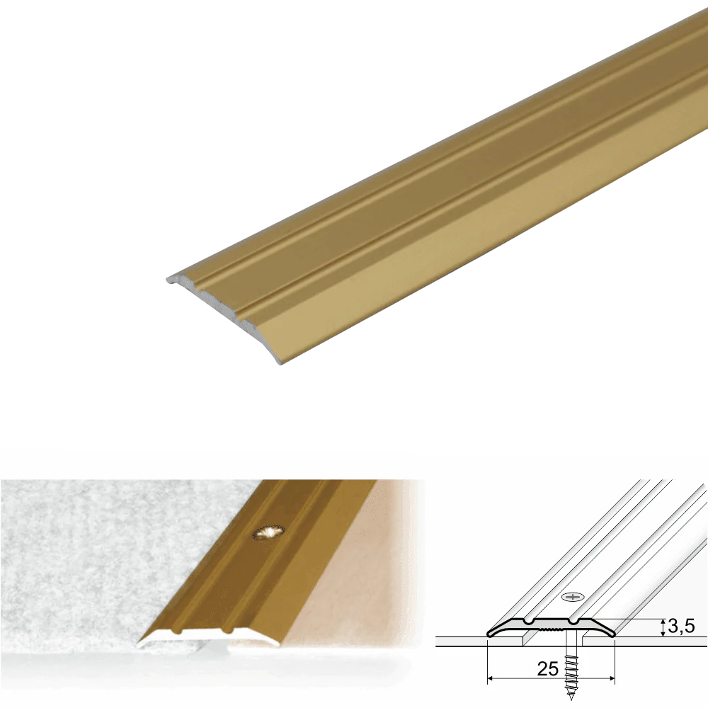 A12 25mm Anodised Aluminium Flat Door Threshold Strip
