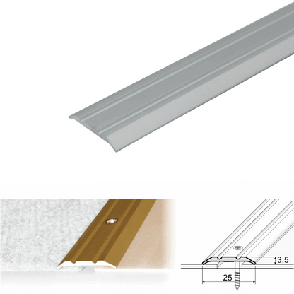 A12 25mm Anodised Aluminium Flat Door Threshold Strip
