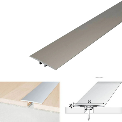 A68 36mm Anodised Aluminium Flat Door Threshold Strip