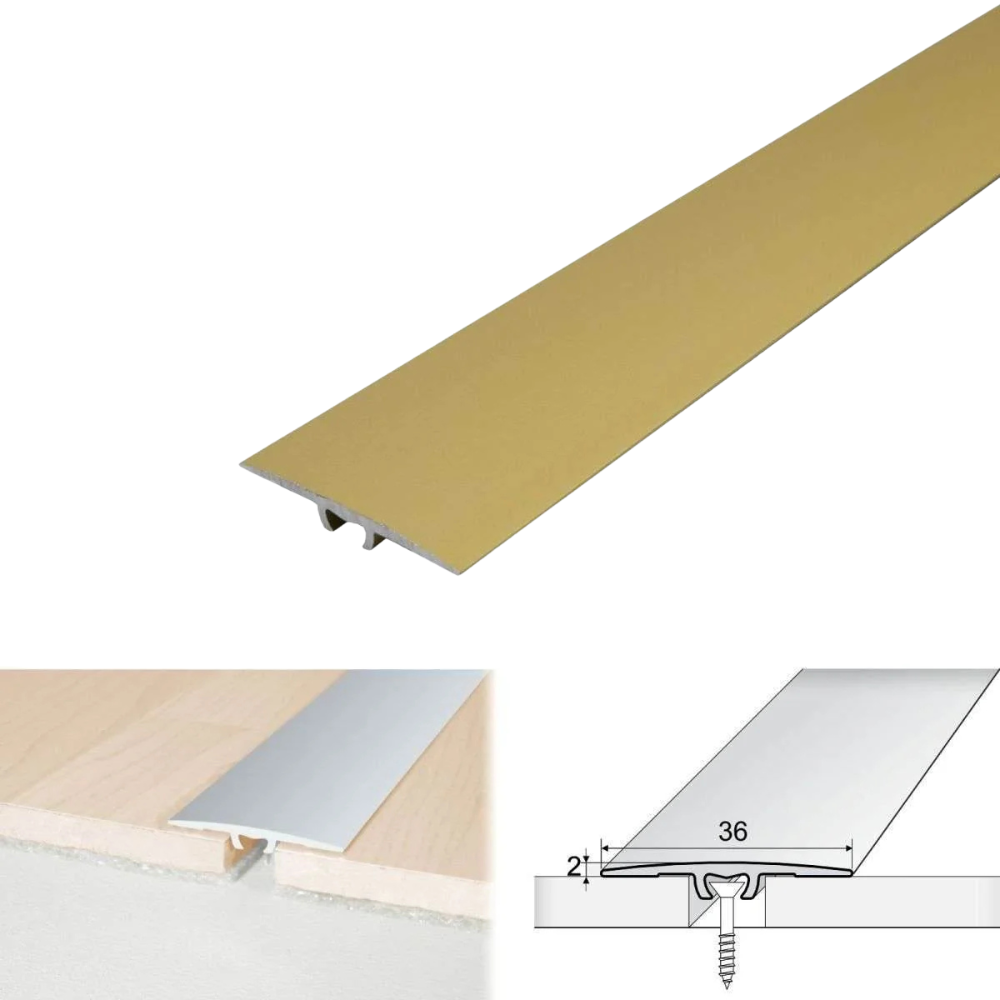 A68 36mm Anodised Aluminium Flat Door Threshold Strip