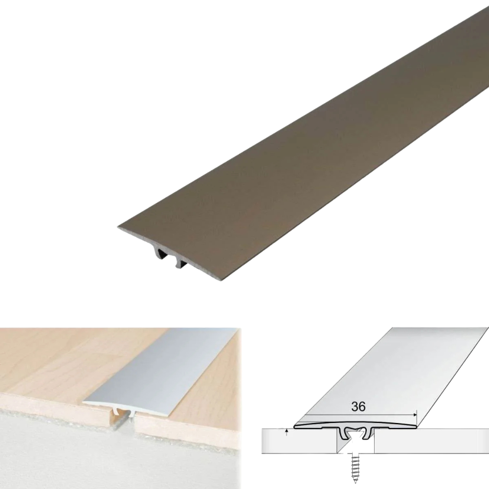 A68 36mm Anodised Aluminium Flat Door Threshold Strip