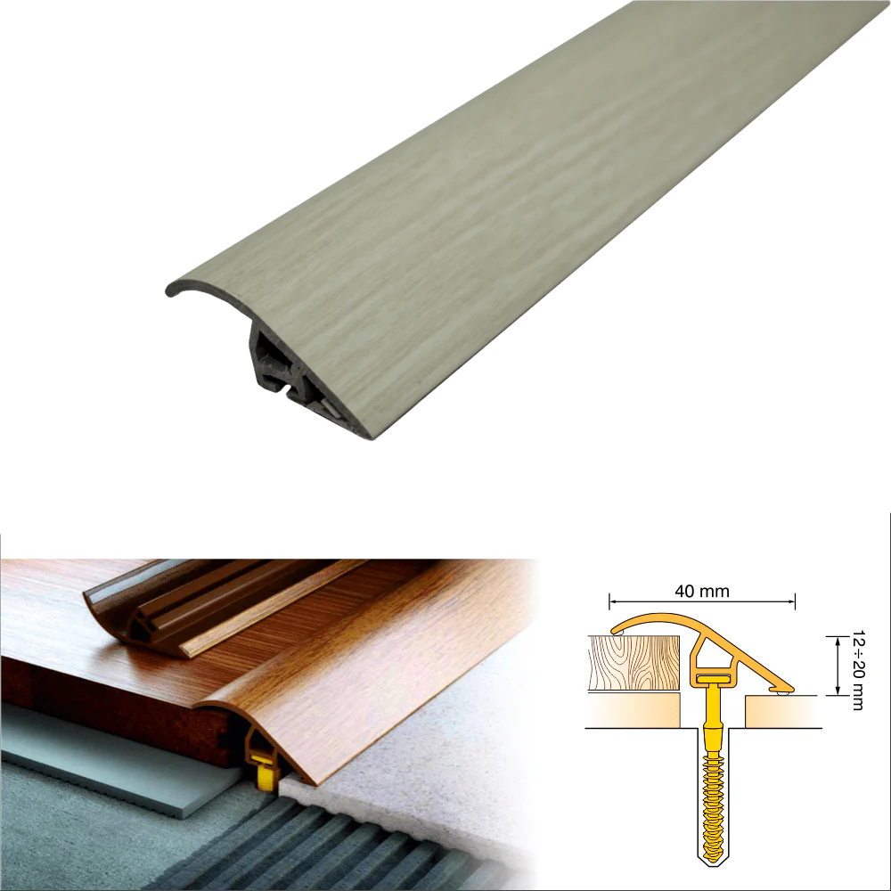 C40 40mm Pvc Wood Effect Door Threshold Ramp Profile