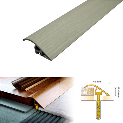 C40 40mm Pvc Wood Effect Door Threshold Ramp Profile