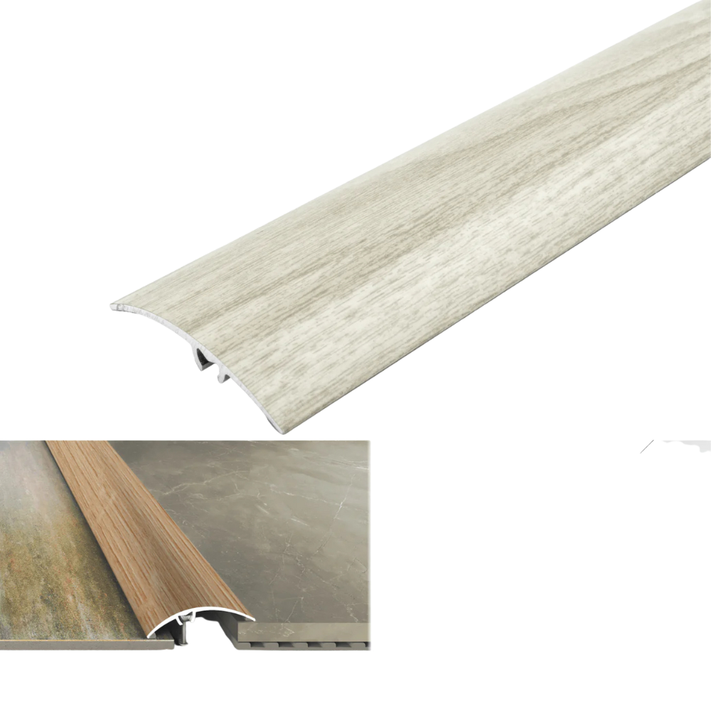A65 50mm Heavy Duty Aluminium Wood Effect Door Threshold Strip – No Visible Screws