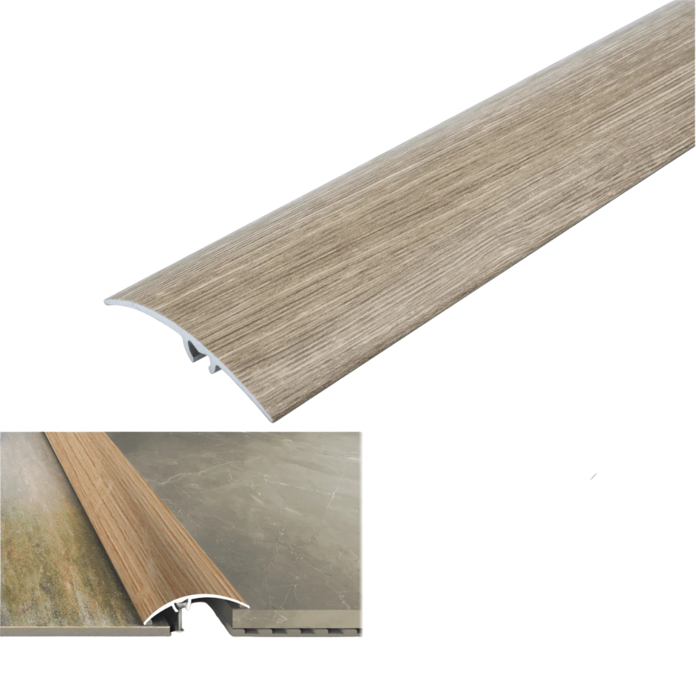 A65 50mm Heavy Duty Aluminium Wood Effect Door Threshold Strip – No Visible Screws