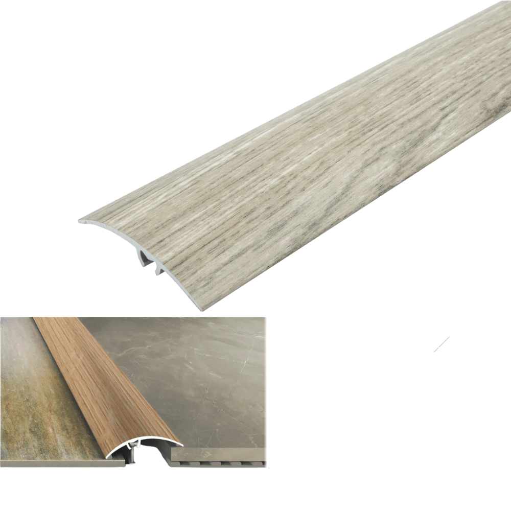 A65 50mm Heavy Duty Aluminium Wood Effect Door Threshold Strip – No Visible Screws