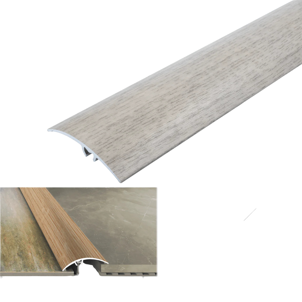A65 50mm Heavy Duty Aluminium Wood Effect Door Threshold Strip – No Visible Screws