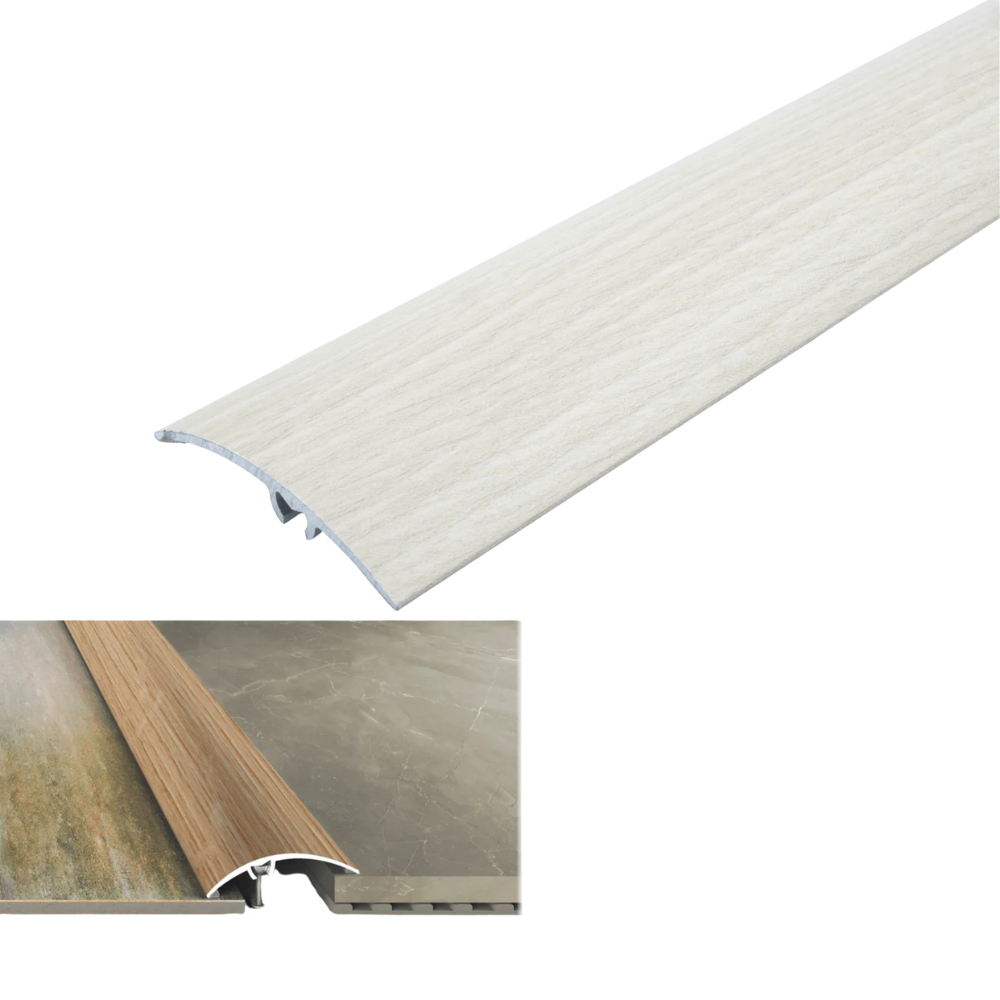 A65 50mm Heavy Duty Aluminium Wood Effect Door Threshold Strip – No Visible Screws
