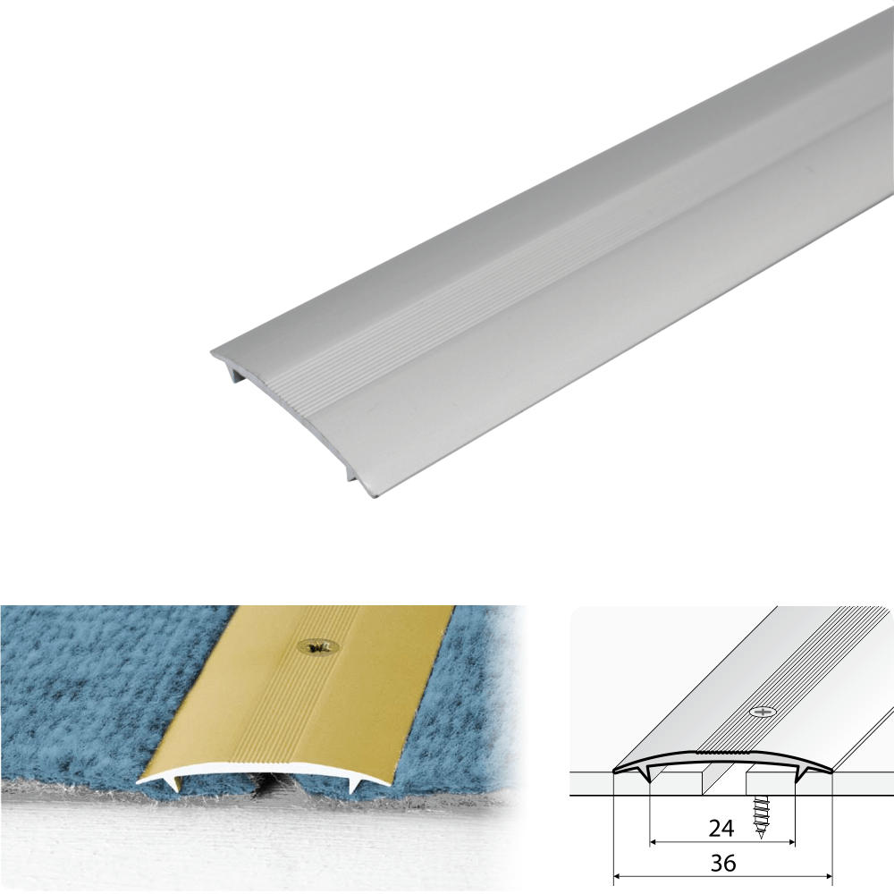 C68 36mm Anodised Aluminium Carpet Cover Strip Profile