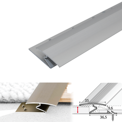 C69 35mm Anodised Aluminium Z Carpet Profile