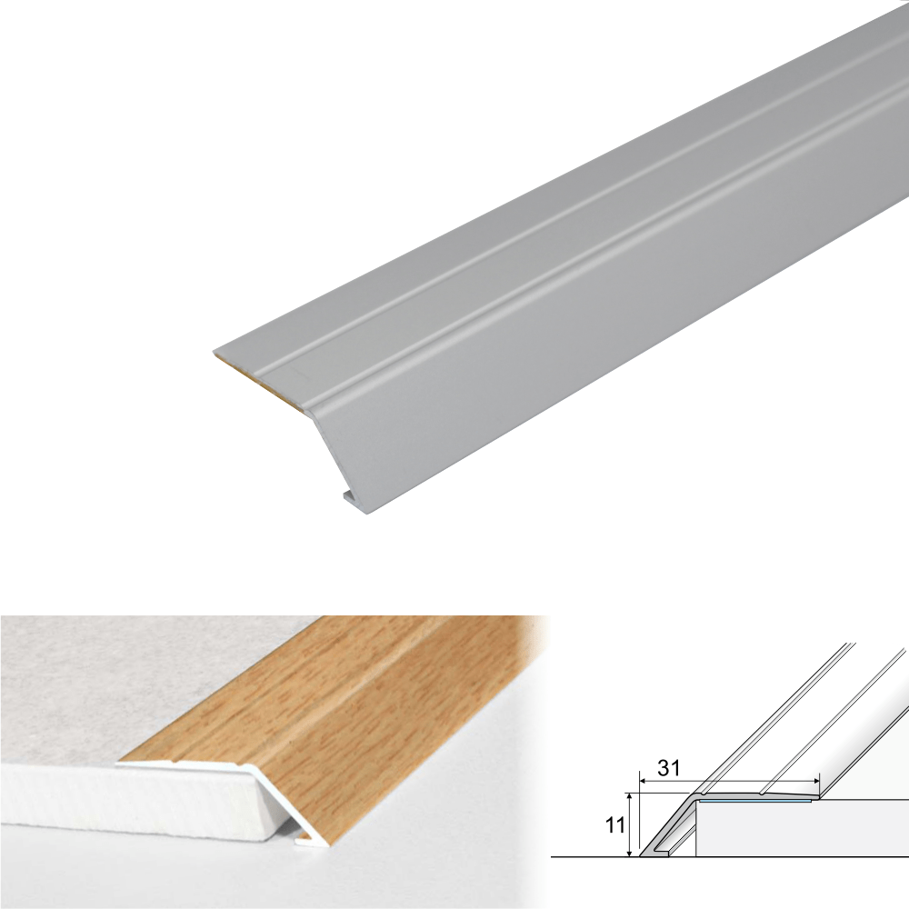 A45 31mm Anodised Aluminium Self Adhesive Door Threshold Ramp Profile