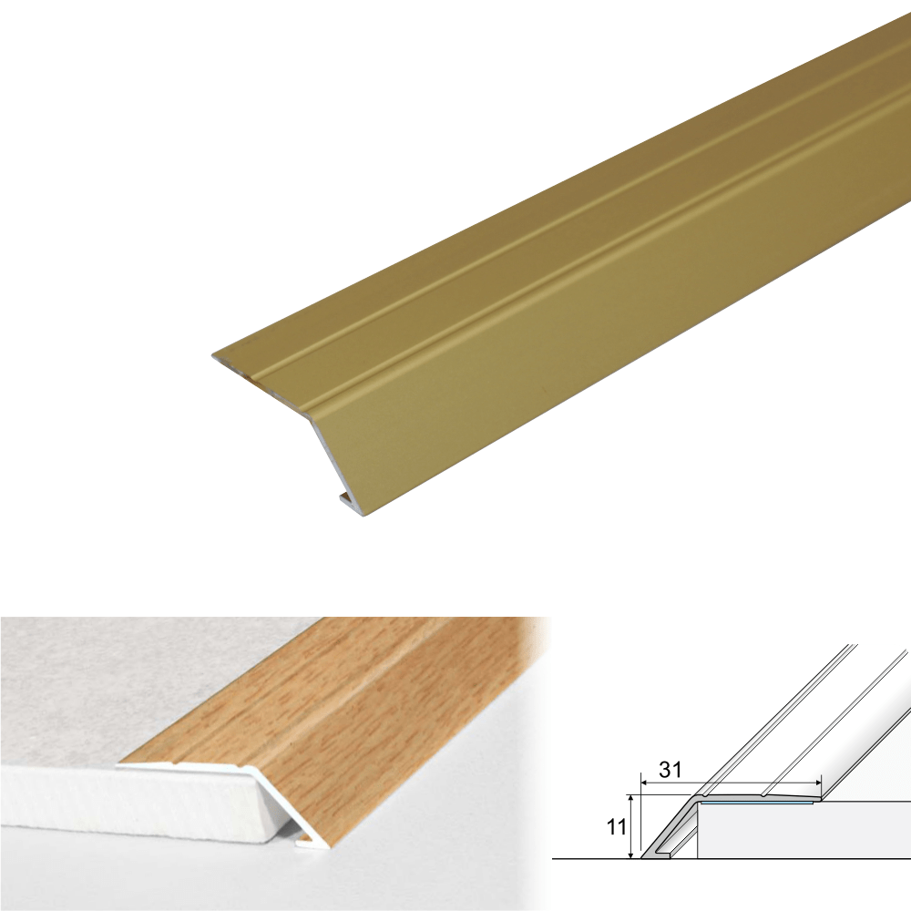 A45 31mm Anodised Aluminium Self Adhesive Door Threshold Ramp Profile