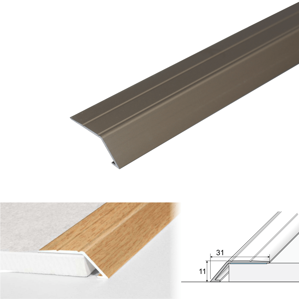A45 31mm Anodised Aluminium Self Adhesive Door Threshold Ramp Profile