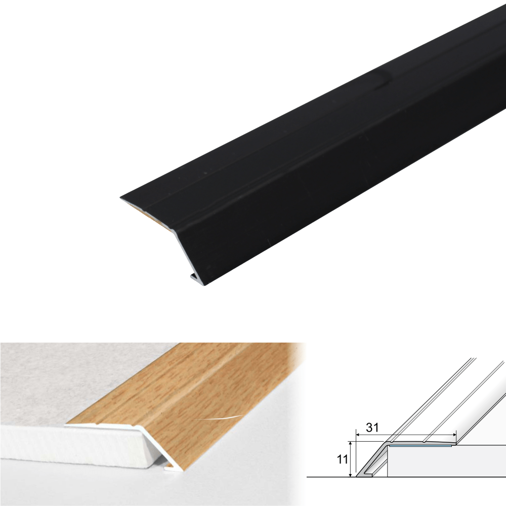 A45 31mm Anodised Aluminium Self Adhesive Door Threshold Ramp Profile