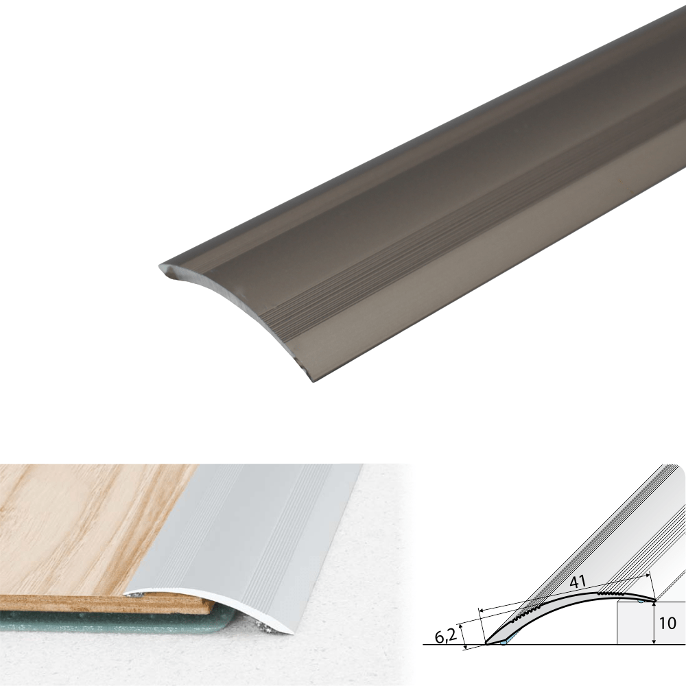 A48 41mm Anodised Aluminium Self Adhesive Door Threshold Ramp Profile