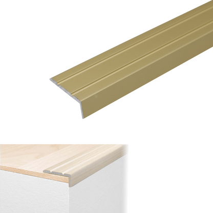 A31 25 x 10mm Anodised Aluminium Self Adhesive Stair Nosing Edge Trim